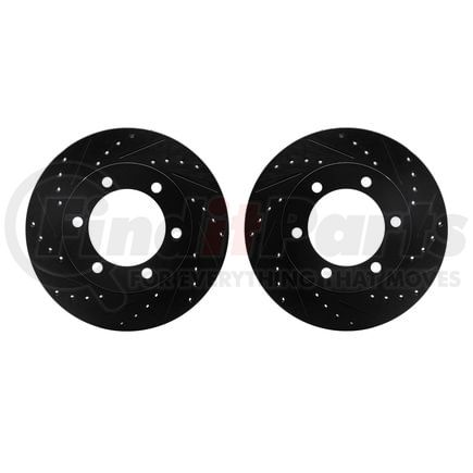 8002-76027 by DYNAMIC FRICTION COMPANY - Brake Rotors - Drilled & Slotted - Black