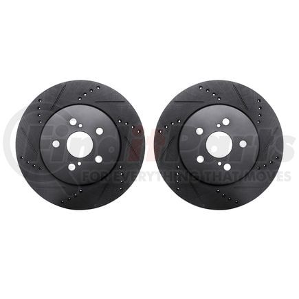 8002-76051 by DYNAMIC FRICTION COMPANY - Brake Rotors - Drilled & Slotted - Black