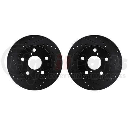 8002-76068 by DYNAMIC FRICTION COMPANY - Brake Rotors - Drilled & Slotted - Black