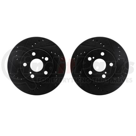 8002-76083 by DYNAMIC FRICTION COMPANY - Brake Rotors - Drilled & Slotted - Black