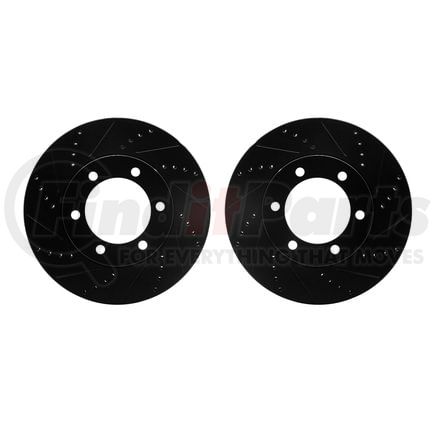 8002-76086 by DYNAMIC FRICTION COMPANY - Brake Rotors - Drilled & Slotted - Black