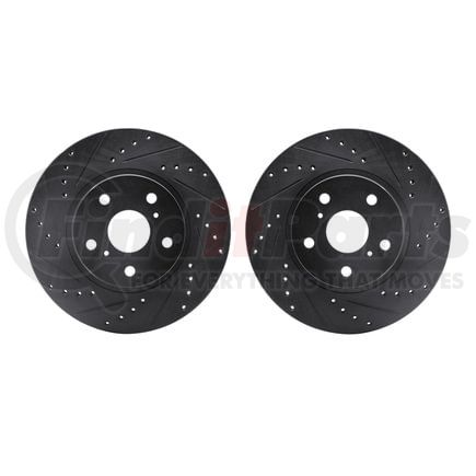 8002-76088 by DYNAMIC FRICTION COMPANY - Brake Rotors - Drilled & Slotted - Black