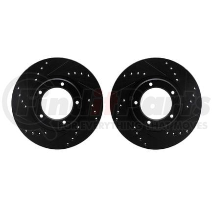 8002-76093 by DYNAMIC FRICTION COMPANY - Brake Rotors - Drilled & Slotted - Black