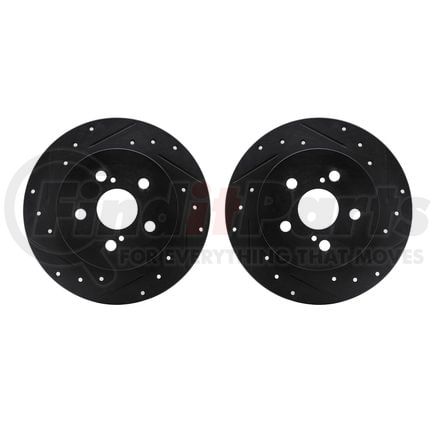 8002-76104 by DYNAMIC FRICTION COMPANY - Brake Rotors - Drilled & Slotted - Black