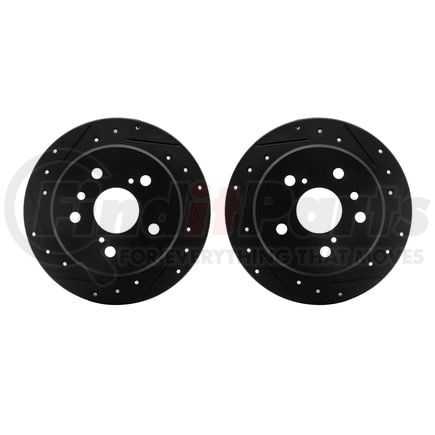 8002-76107 by DYNAMIC FRICTION COMPANY - Brake Rotors - Drilled & Slotted - Black
