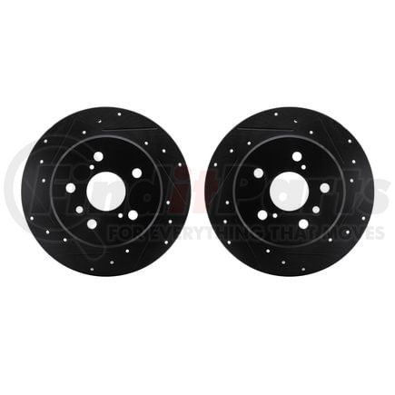 8002-76106 by DYNAMIC FRICTION COMPANY - Brake Rotors - Drilled & Slotted - Black