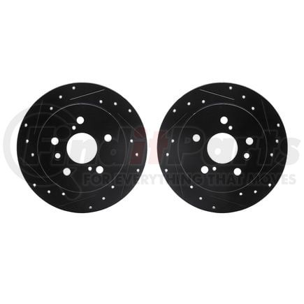 8002-76110 by DYNAMIC FRICTION COMPANY - Brake Rotors - Drilled & Slotted - Black