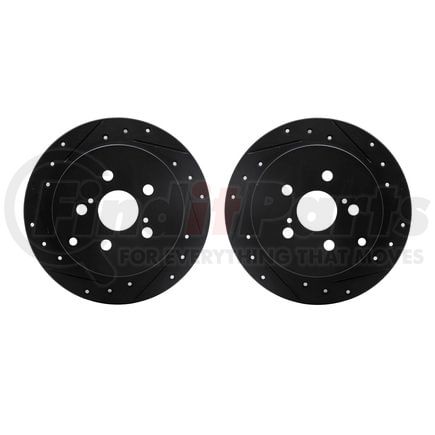 8002-76120 by DYNAMIC FRICTION COMPANY - Brake Rotors - Drilled & Slotted - Black