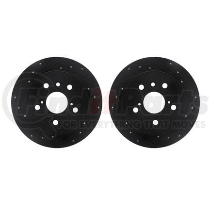 8002-76126 by DYNAMIC FRICTION COMPANY - Brake Rotors - Drilled & Slotted - Black