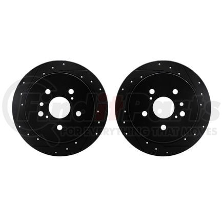 8002-76148 by DYNAMIC FRICTION COMPANY - Brake Rotors - Drilled & Slotted - Black