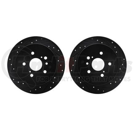 8002-76150 by DYNAMIC FRICTION COMPANY - Brake Rotors - Drilled & Slotted - Black