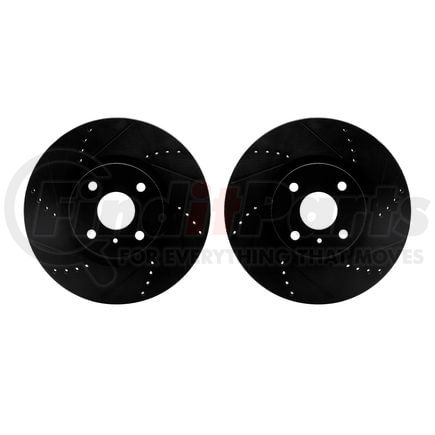 8002-80001 by DYNAMIC FRICTION COMPANY - Brake Rotors - Drilled & Slotted - Black