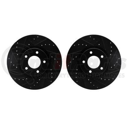 8002-80008 by DYNAMIC FRICTION COMPANY - Brake Rotors - Drilled & Slotted - Black