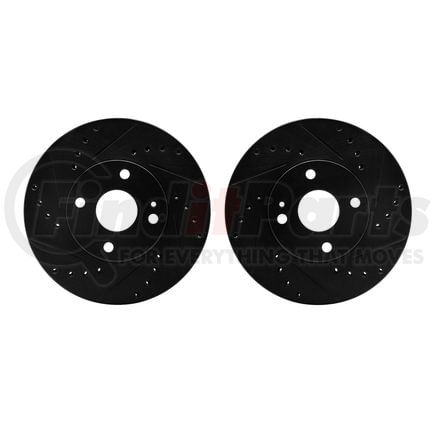 8002-80034 by DYNAMIC FRICTION COMPANY - Brake Rotors - Drilled & Slotted - Black