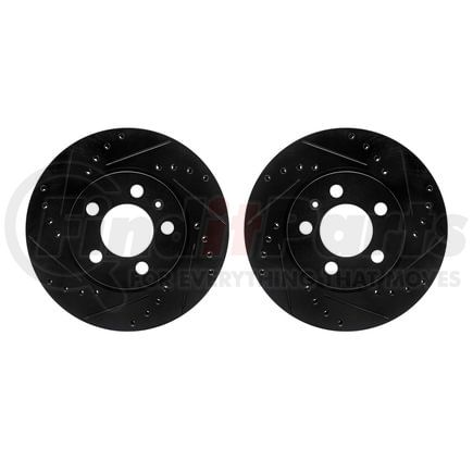 8002-92066 by DYNAMIC FRICTION COMPANY - Brake Rotors - Drilled & Slotted - Black