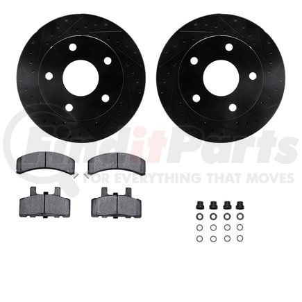 8212-40141 by DYNAMIC FRICTION COMPANY - Brake Rotor - Drilled & Slotted - Black- HD Brake Pad - Hardware