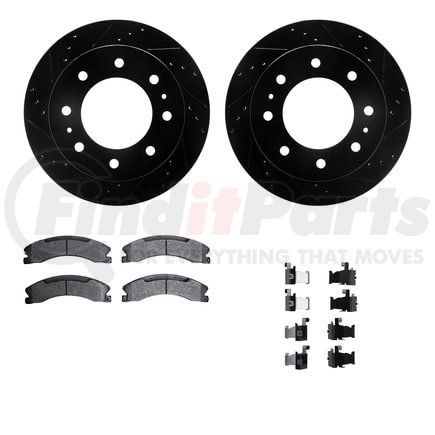 8212-48031 by DYNAMIC FRICTION COMPANY - Brake Rotor - Drilled & Slotted - Black- HD Brake Pad - Hardware