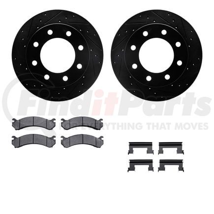 8212-48122 by DYNAMIC FRICTION COMPANY - Brake Rotor - Drilled & Slotted - Black- HD Brake Pad - Hardware