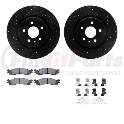8212-54001 by DYNAMIC FRICTION COMPANY - Brake Rotor - Drilled & Slotted - Black- HD Brake Pad - Hardware