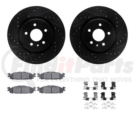 8212-54002 by DYNAMIC FRICTION COMPANY - Brake Rotor - Drilled & Slotted - Black- HD Brake Pad - Hardware