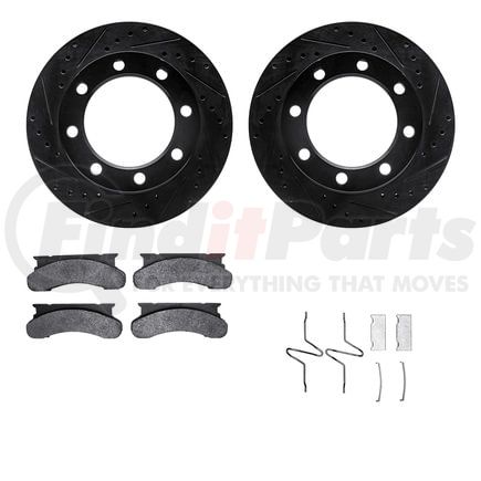 8212-99090 by DYNAMIC FRICTION COMPANY - Brake Rotor - Drilled & Slotted - Black- HD Brake Pad - Hardware