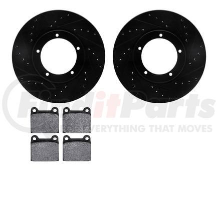 8502-02002 by DYNAMIC FRICTION COMPANY - Rotors-Drilled and Slotted-Black with 5000 Advanced Brake Pads