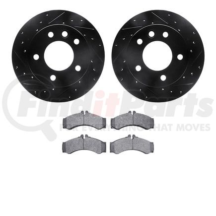 8502-40259 by DYNAMIC FRICTION COMPANY - Rotors-Drilled and Slotted-Black with 5000 Advanced Brake Pads