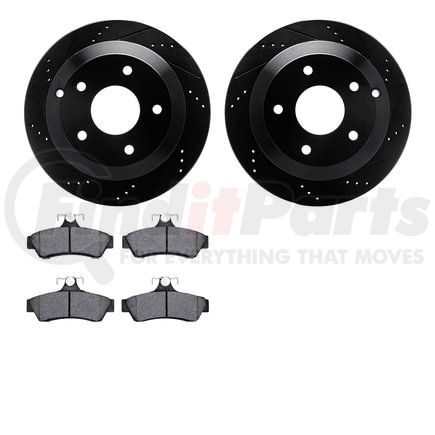 8502-52003 by DYNAMIC FRICTION COMPANY - Rotors-Drilled and Slotted-Black with 5000 Advanced Brake Pads