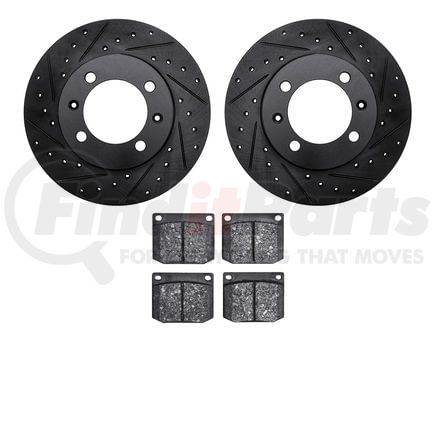 8502-65002 by DYNAMIC FRICTION COMPANY - Rotors-Drilled and Slotted-Black with 5000 Advanced Brake Pads