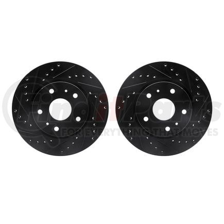 8002-01009 by DYNAMIC FRICTION COMPANY - Brake Rotors - Drilled & Slotted - Black