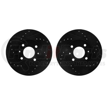 8002-03000 by DYNAMIC FRICTION COMPANY - Brake Rotors - Drilled & Slotted - Black