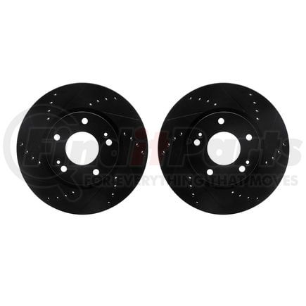 8002-03014 by DYNAMIC FRICTION COMPANY - Brake Rotors - Drilled & Slotted - Black