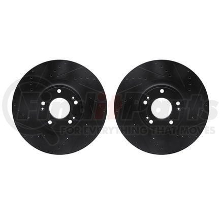 8002-03020 by DYNAMIC FRICTION COMPANY - Brake Rotors - Drilled & Slotted - Black