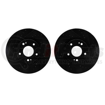 8002-03025 by DYNAMIC FRICTION COMPANY - Brake Rotors - Drilled & Slotted - Black