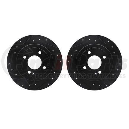 8002-03036 by DYNAMIC FRICTION COMPANY - Brake Rotors - Drilled & Slotted - Black