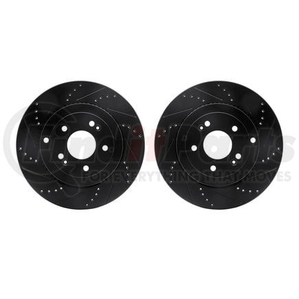 8002-03047 by DYNAMIC FRICTION COMPANY - Brake Rotors - Drilled & Slotted - Black