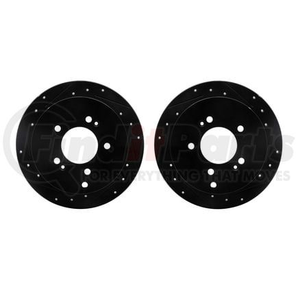 8002-03052 by DYNAMIC FRICTION COMPANY - Brake Rotors - Drilled & Slotted - Black