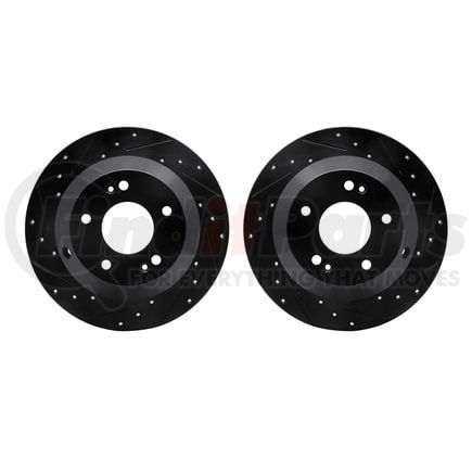 8002-03054 by DYNAMIC FRICTION COMPANY - Brake Rotors - Drilled & Slotted - Black