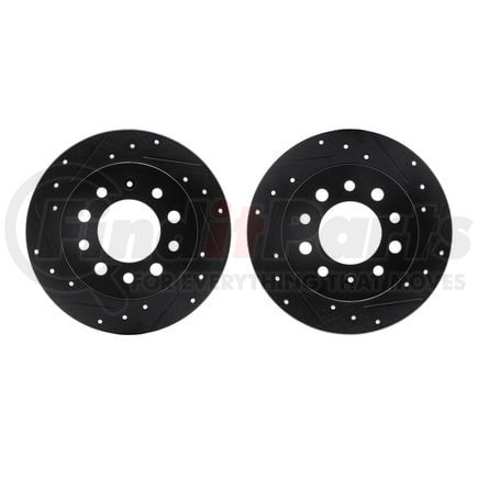 8002-03059 by DYNAMIC FRICTION COMPANY - Brake Rotors - Drilled & Slotted - Black