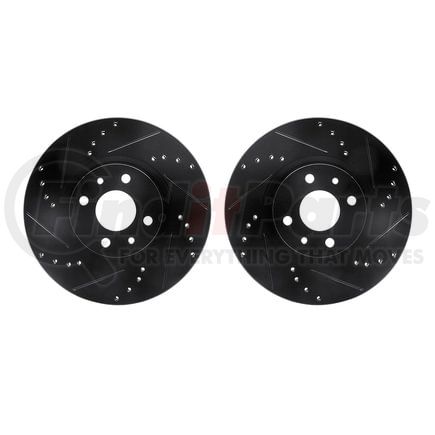 8002-07002 by DYNAMIC FRICTION COMPANY - Brake Rotors - Drilled & Slotted - Black