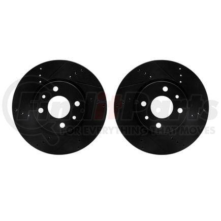 8002-07001 by DYNAMIC FRICTION COMPANY - Brake Rotors - Drilled & Slotted - Black