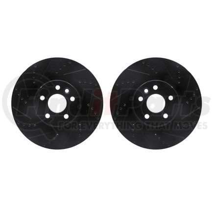 8002-11000 by DYNAMIC FRICTION COMPANY - Brake Rotors - Drilled & Slotted - Black