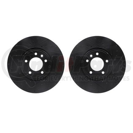 8002-11005 by DYNAMIC FRICTION COMPANY - Brake Rotors - Drilled & Slotted - Black
