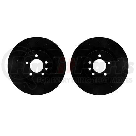 8002-11004 by DYNAMIC FRICTION COMPANY - Brake Rotors - Drilled & Slotted - Black