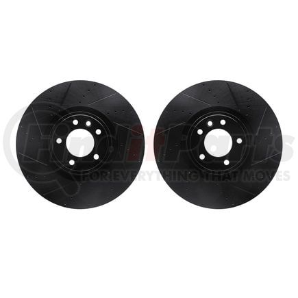 8002-11017 by DYNAMIC FRICTION COMPANY - Brake Rotors - Drilled & Slotted - Black
