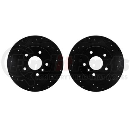 8002-11021 by DYNAMIC FRICTION COMPANY - Brake Rotors - Drilled & Slotted - Black