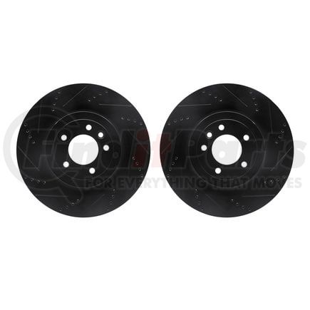 8002-11033 by DYNAMIC FRICTION COMPANY - Brake Rotors - Drilled & Slotted - Black