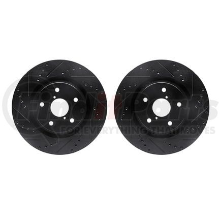 8002-13013 by DYNAMIC FRICTION COMPANY - Brake Rotors - Drilled & Slotted - Black