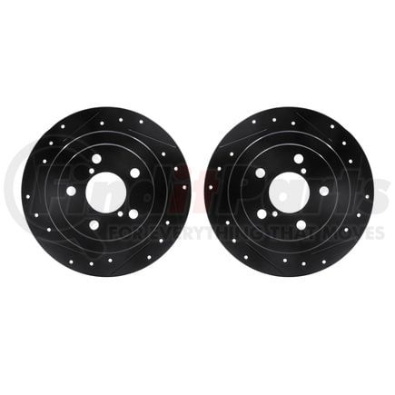 8002-13025 by DYNAMIC FRICTION COMPANY - Brake Rotors - Drilled & Slotted - Black