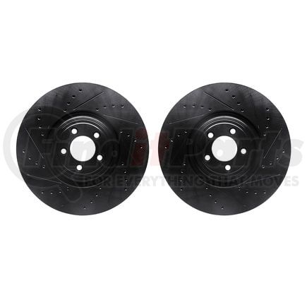 8002-20006 by DYNAMIC FRICTION COMPANY - Brake Rotors - Drilled & Slotted - Black